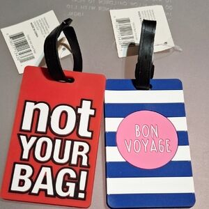 Source Unknown Red and Blue Luggage Tags